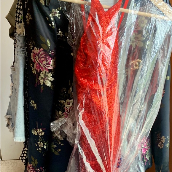 Red sequins dress/Worn 1 time/Small$130 - Picture 2 of 3